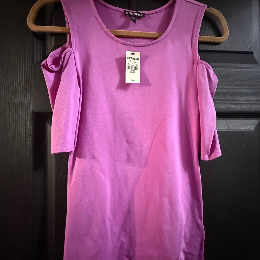 Express Women's Purple Cold Shoulder Tank Top